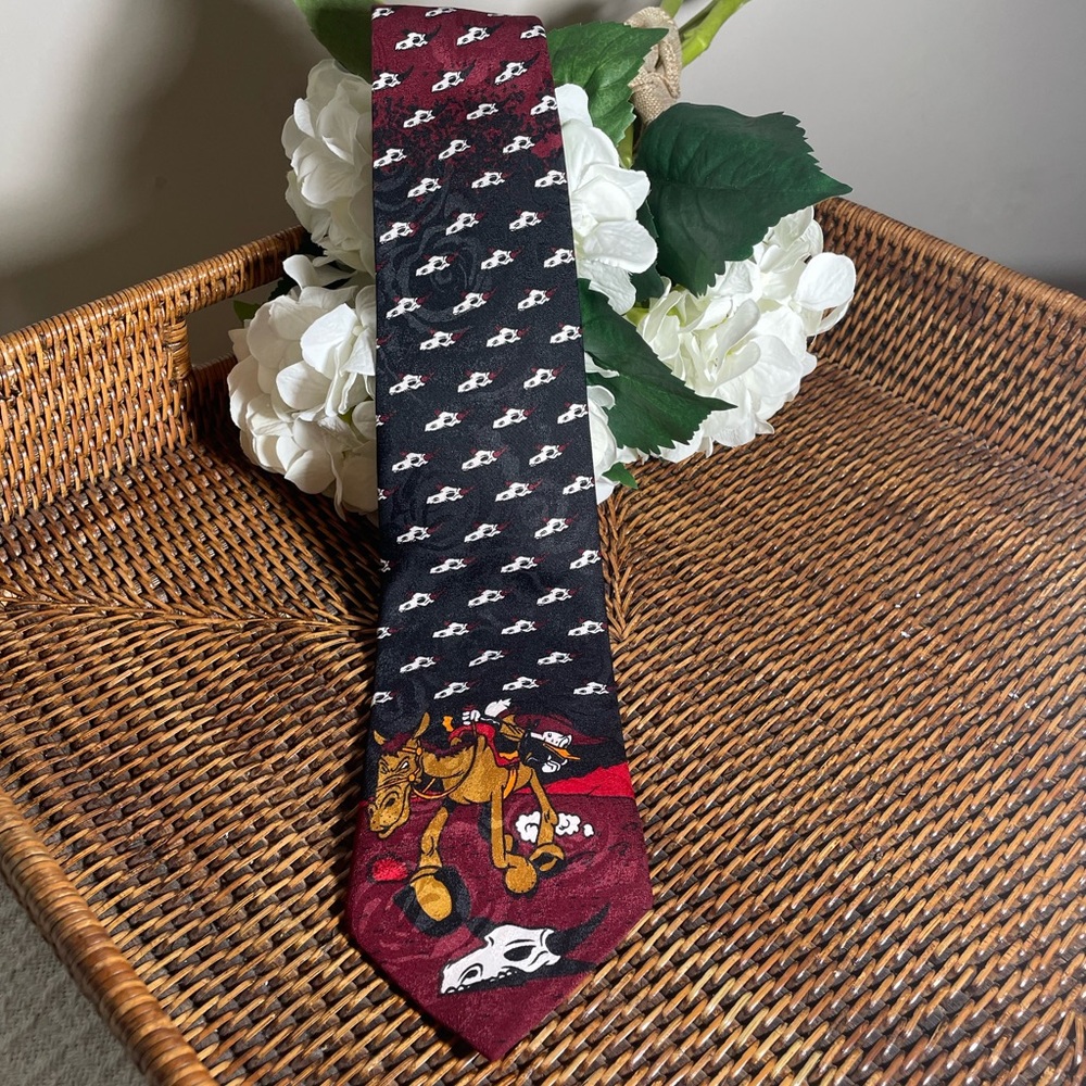 Disney Mickey unlimited Donald Duck western skull tie